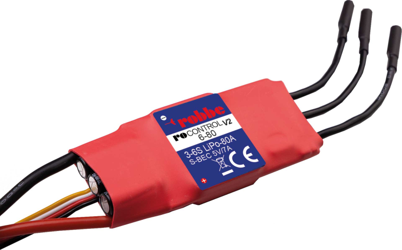 Ro-Control V2 brushless Regler für 3-6S Lipo 80A(100A) 5V/5A Switch BEC XT90 robbe 8736