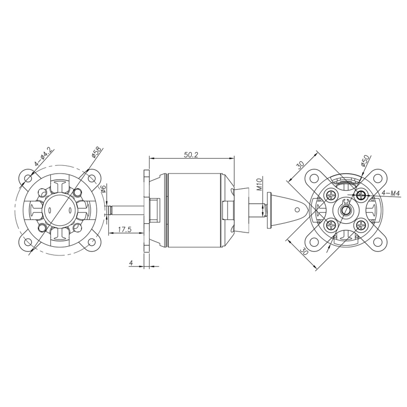 Yuki Model Spitz C5055-08 BL AL 570KV für 4-6S Lipo Gewicht 275g